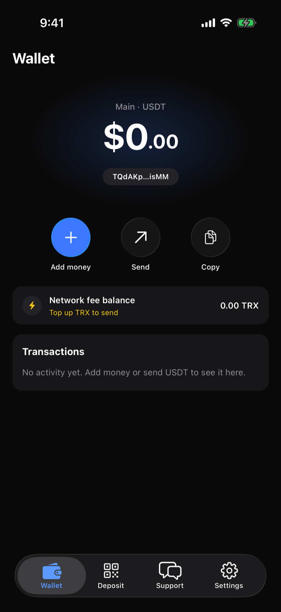 GBA Pay wallet screen